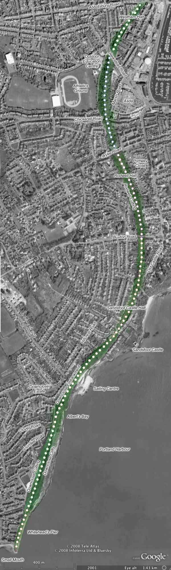 Map of the Rodwell Trail, Weymouth